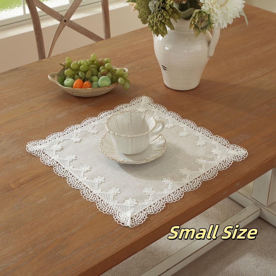 Elegant Table Runner, Polyester Fabric, Embroidered Lace Trim, Versatile for Home Kitchen Living Room, Party Decor, Wedding Decoration
