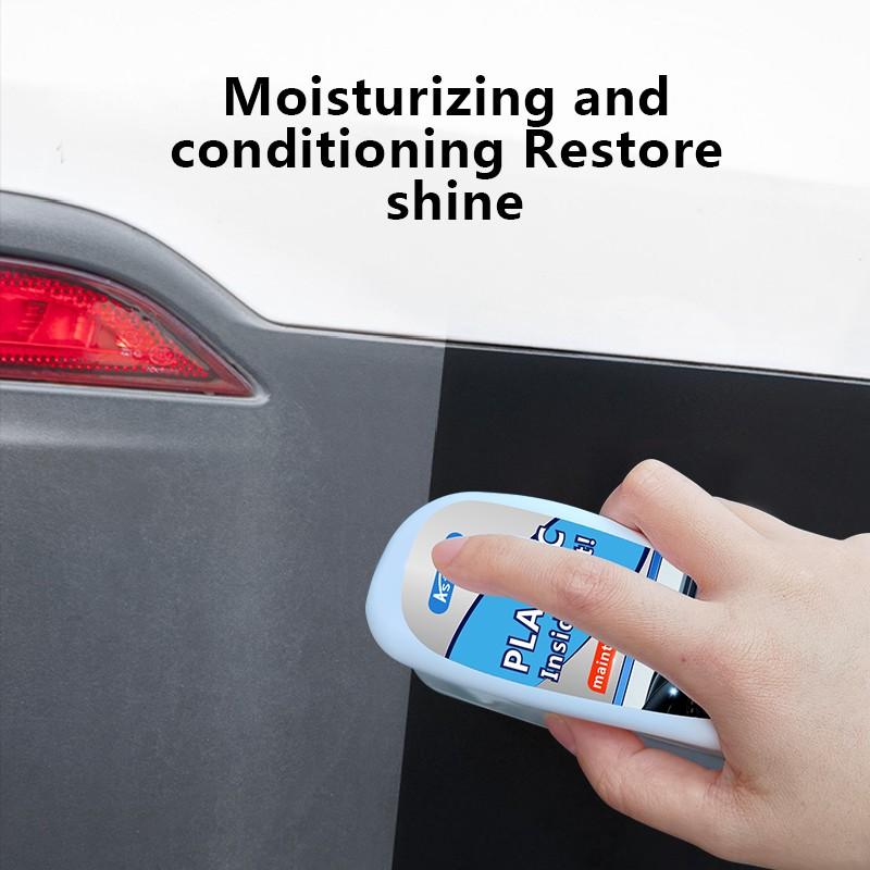 Car Plastic Refresher with Brush Head, Bumper Aging Repair, Interior Darkening Restorer, 120ML, Automotive Maintenance Solution