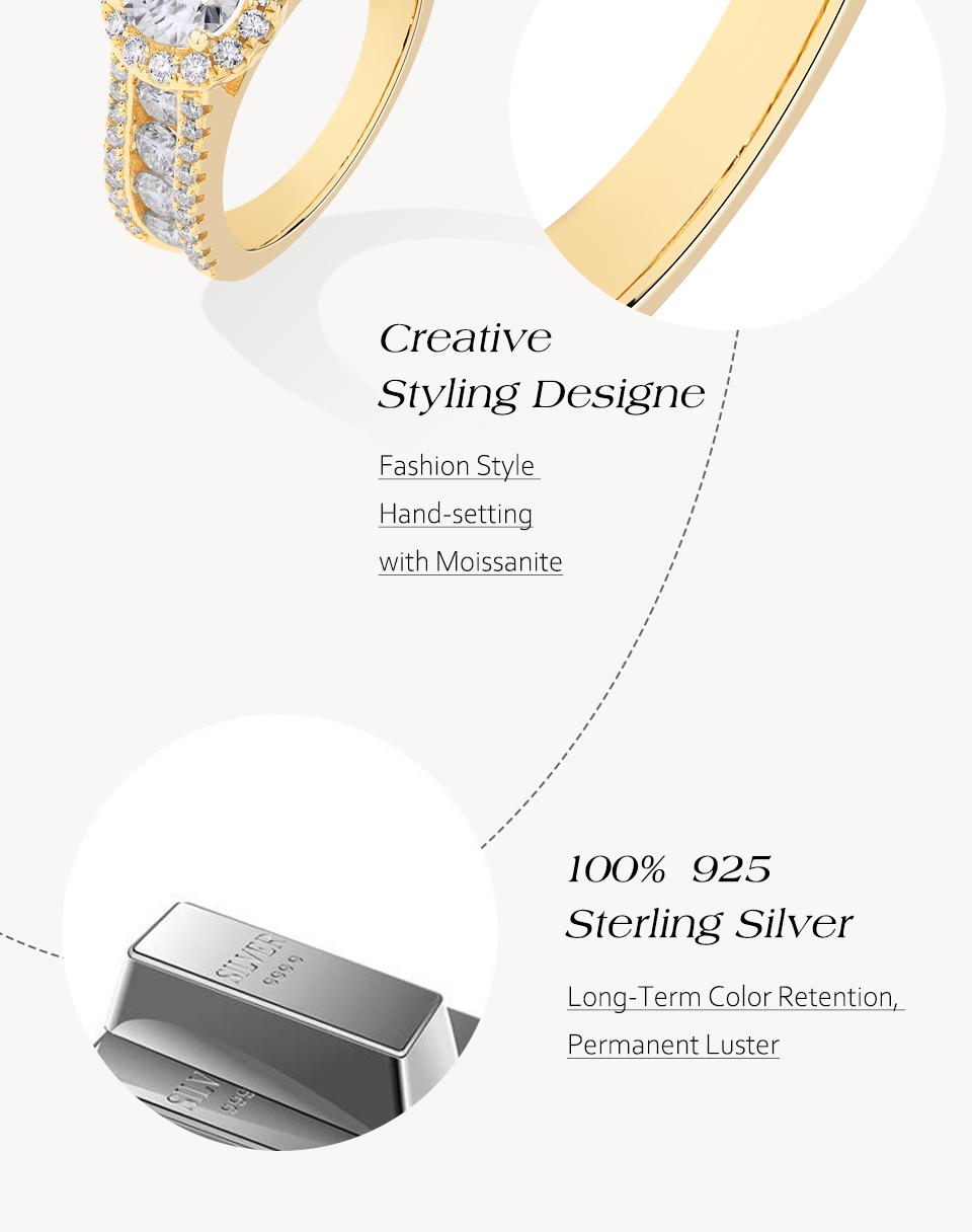 New Round Cut 1.0ct Full Lab-Created Moissanite Ring Engagement Promise Rings Fine Jewelry Gift for Her R241 SpringStatements