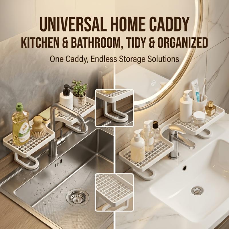Simple bathroom sink rack, removable countertop storage rack, multi-functional kitchen seasoning storage rack, suitable for cosmetics, skin care products, toiletries, kitchen storage, shelf, Bathroom Organizer Simple bathroom sink rack, removable countertop storage rack, multi-functional kitchen seasoning storage rack, suitable for cosmetics, skin care products, toiletries, kitchen storage, shelf, Bathroom Organizer