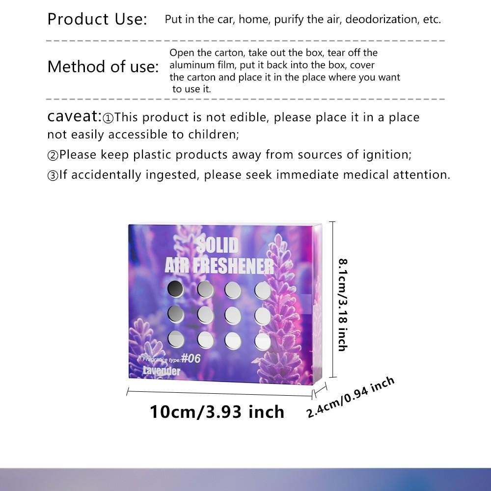 Large Capacity Solid Air Freshener, Long-Lasting Scent, Plant-Based Odor Remover, Car Dashboard Fragrance, Home Use, Lavender Rose Osmanthus