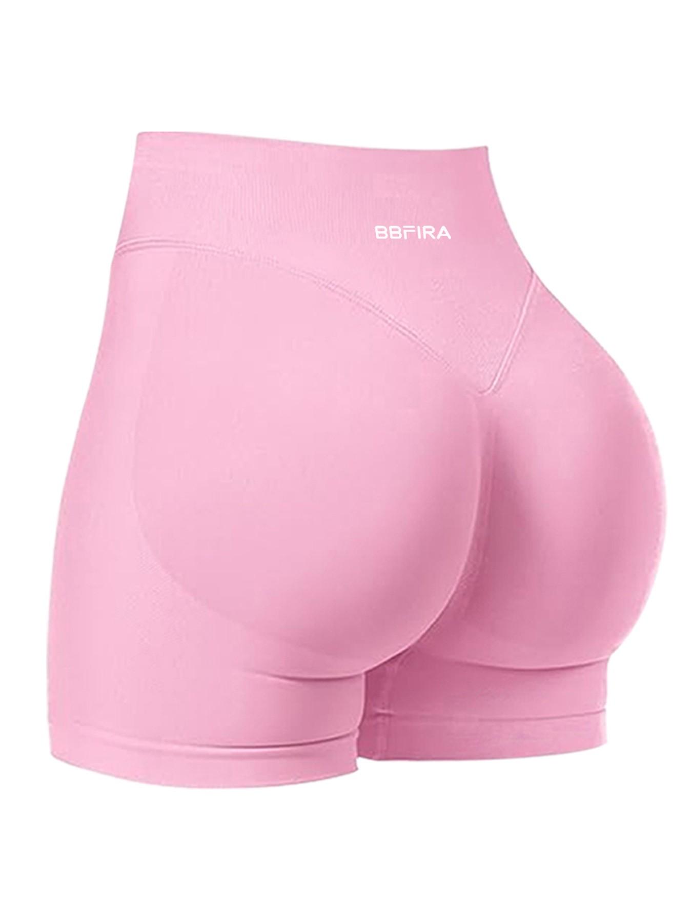 BBFIRA Women's Seamless Knit Breathable Anti-Perspiration High-Stretch Slim-Fit Sports Shorts Outdoor Running Cycling Shorts Fitness Shorts Butt-Lifting Yoga Pants for Women High-Waisted Breathable Knit Sports Shorts
