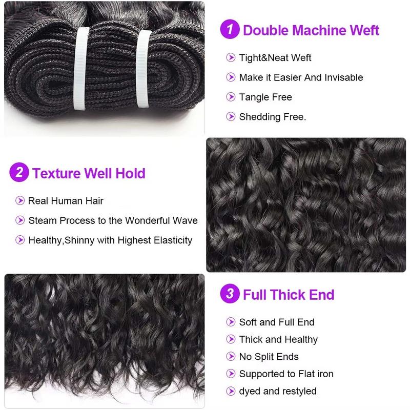 Water Wave Hair Bundles Brazilian Hair Weave Bundles 1 3 4 Bundles PCS Natural Color Remy Hair Weave Extensions