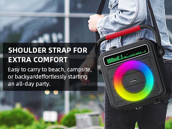 Karaoke Machine 2 Wireless Microphones, Portable Bluetooth Speaker w/PA System for Adults & Kids with LED Lights, Bass/Treble Adjustment, Supports REC/TWS/FM/AUX/USB/IF Card for Party