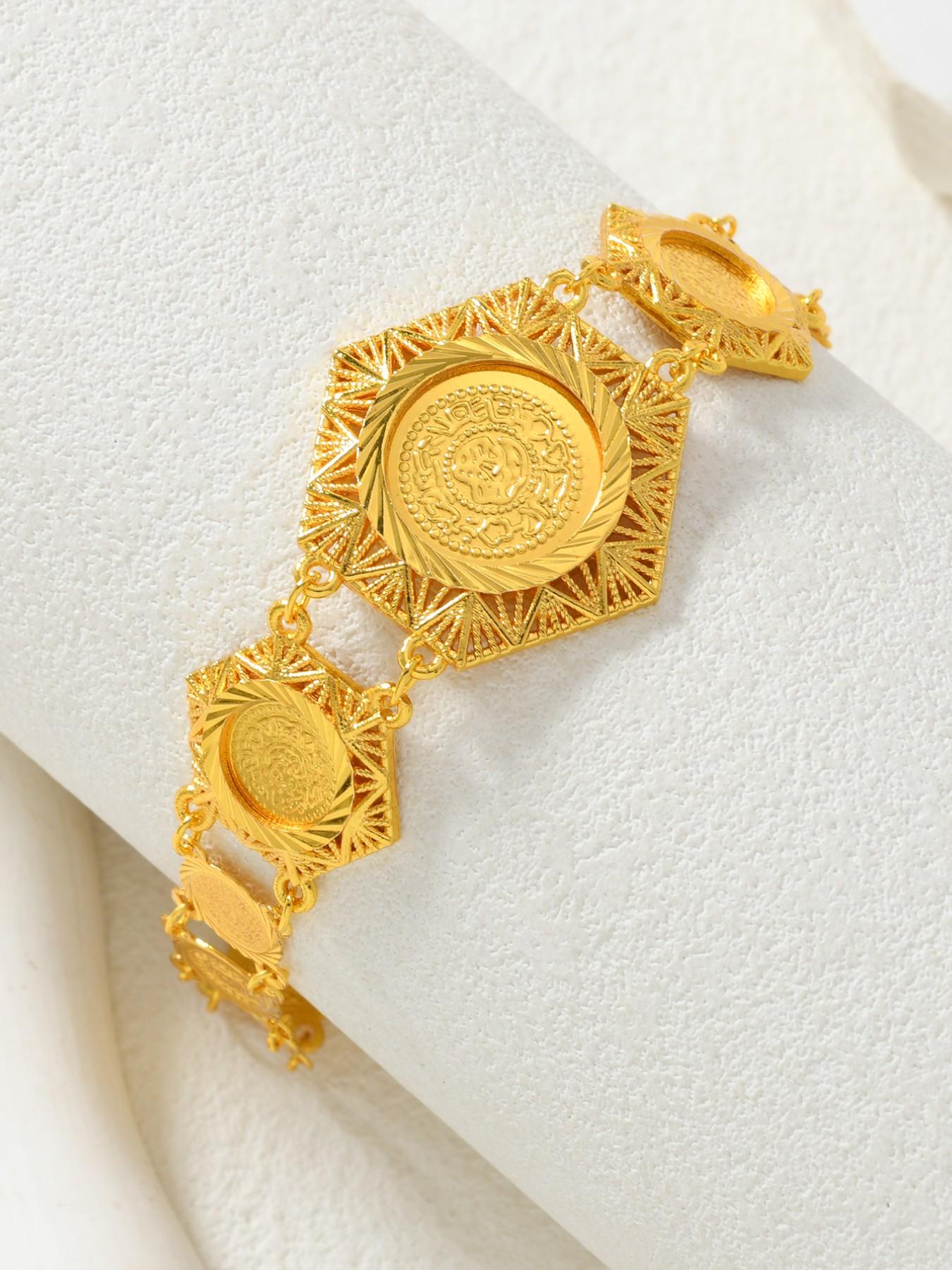 24k Copper Bracelet, Multilayer Hollow Out Design, Vintage Ethnic Style, Women's Jewelry for Ramadan Banquet Accessories