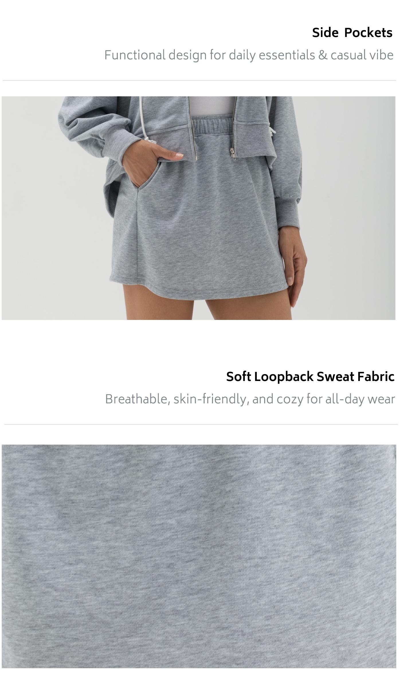 【Two Options, Not a Set】Florboom Women’s Oversized Hooded Zip Front Sweatshirt & Skirt Two Piece Set, Casual Long Sleeve Hoodie Top with Zipper, Elastic Waist Pocket Skirt, Relaxed Athleisure Outfit for Streetwear, Travel & Lounge,Valentine's Day