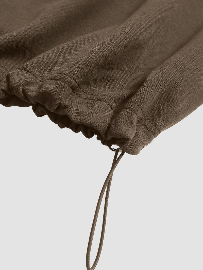 Women's Half-Zip Stand Collar Drawstring Short Sweatshirt, Comfortable and Stylish Pullover for Spring & Fall