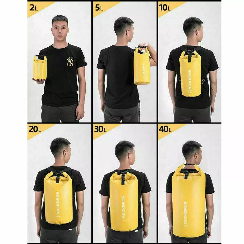 ROCKBROS Beach Bag Shoulder Picnic Phone Pouch 5-40L Camping Hiking Backpack Collapsible Sling Strap Cooler – Hands Free, 100% Waterproof, 24+ Hours Cooling, Soft Sided Cooler