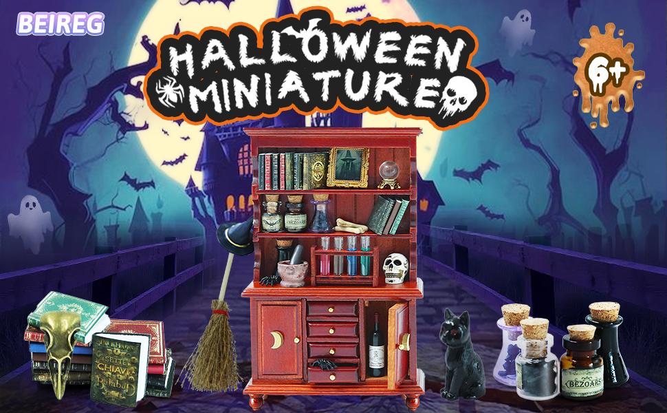 BEIREG Dollhouse Miniatures 1/12 Scale Accessories Handmade Wooden Bookshelf Furniture Set with Magic Bottle Potion Mini Bookcase Unique Black Friday Christmas Gift Decorations for Kids Gifts Playset christmas doll house BEIREG Dollhouse Miniatures 1/12 Scale Accessories Handmade Wooden Bookshelf Furniture Set with Magic Bottle Potion Mini Bookcase Unique Black Friday Christmas Gift Decorations for Kids Gifts Playset christmas doll house