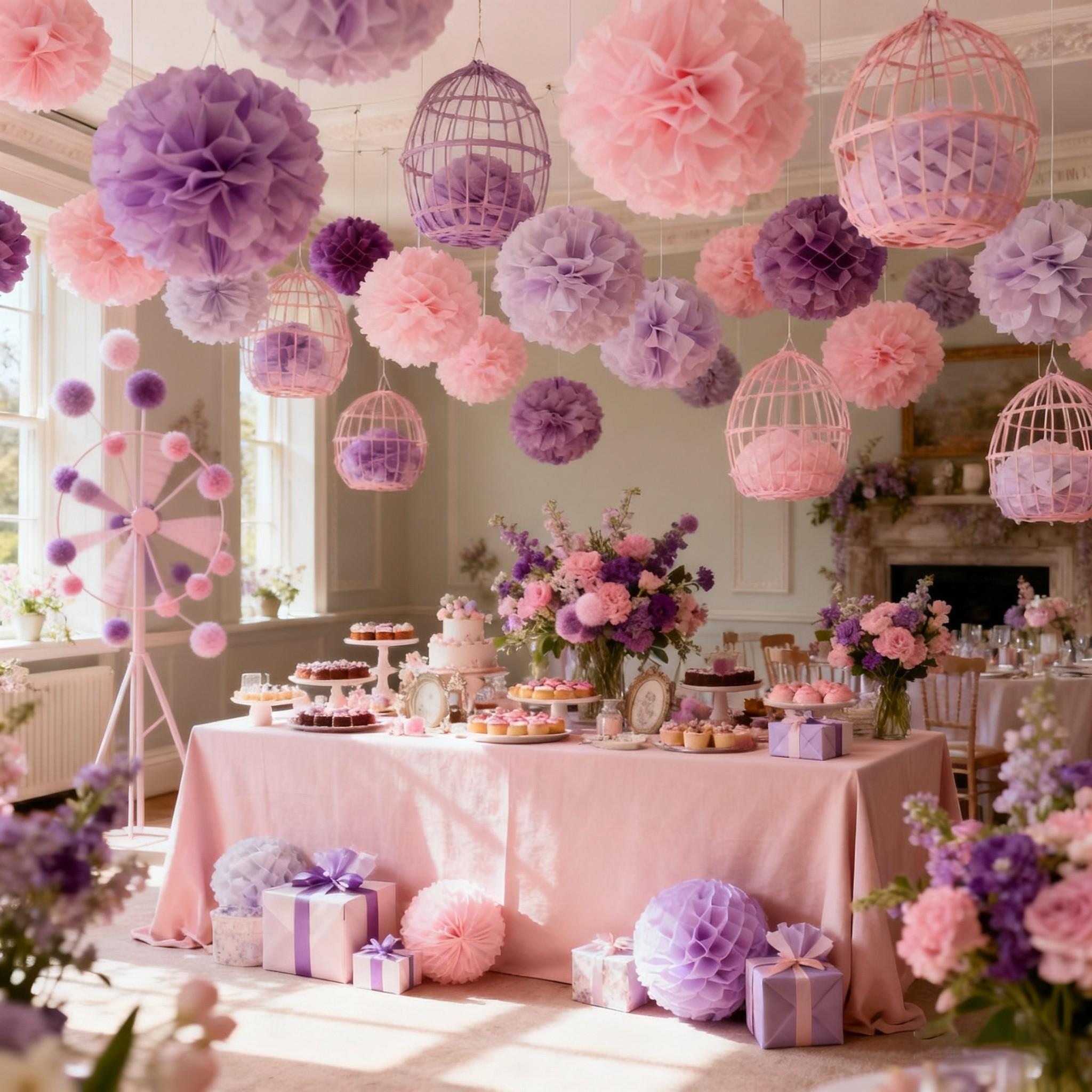 21pcs Mixed Color Paper Flower Balls Set, DIY Handmade Ceiling Hanging Decorations, Romantic Party Wedding Birthday Decoration