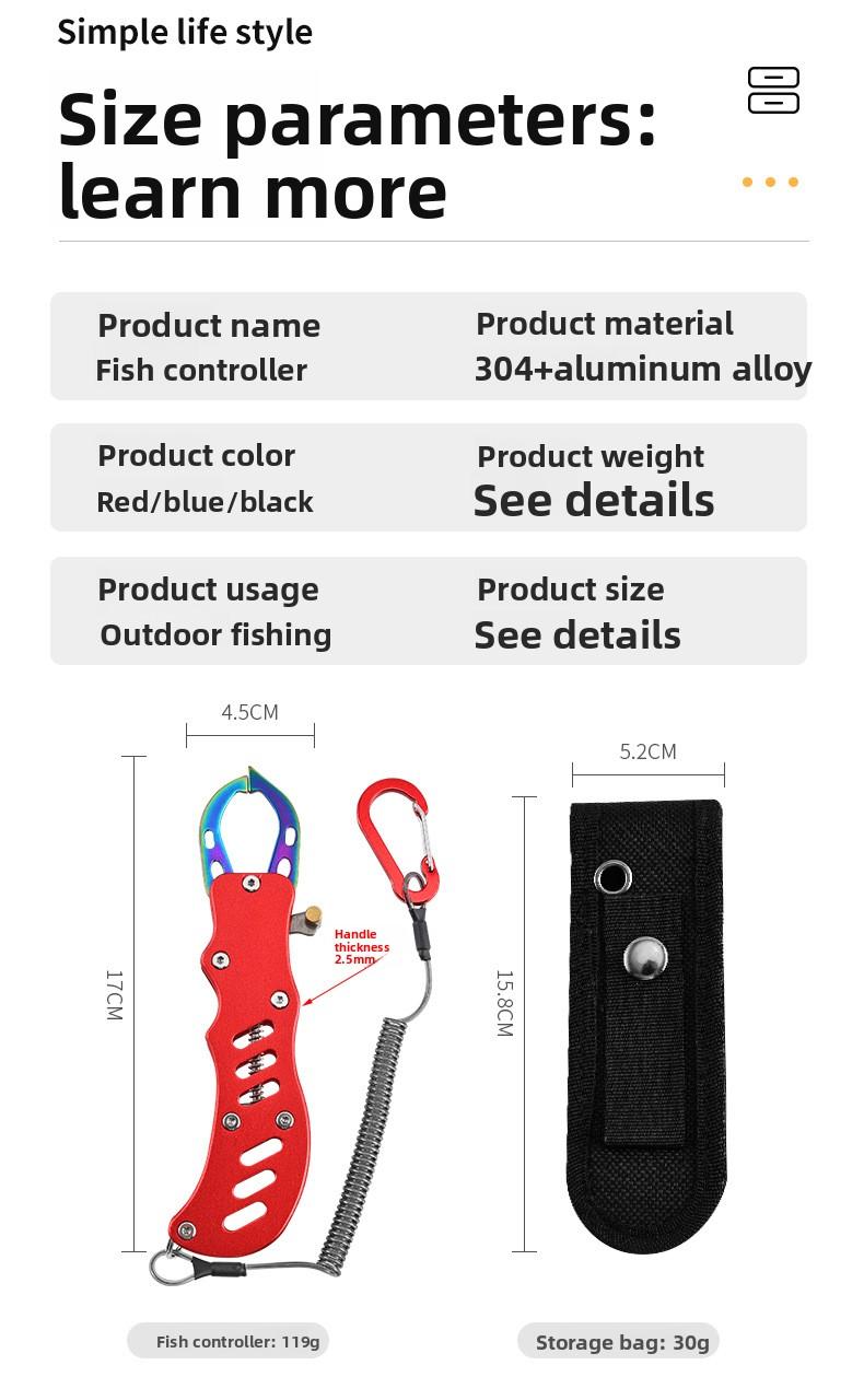 304 Stainless Steel Fish Lip Grip Tool Color Titanium Coating Portable Mini Fishing Pliers Hook Remover for Outdoor Angler
