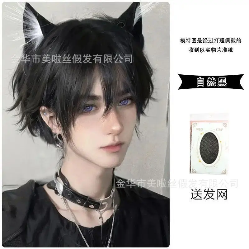 Anime Alien Luka Cosplay Wig Stage 30cm Short Gold Luka Wigs Heat Resiatant Synthetic Hair Halloween Unisex Wigs + Free Wig Cap