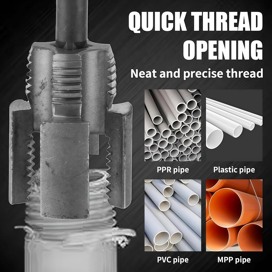 Pipe Thread Processing Tool Set, Hand Tools, Integrated Internal & External Thread Tools, Fits 1/2 Inch, 3/4 Inch, 1 Inch Pipes, Metal Material