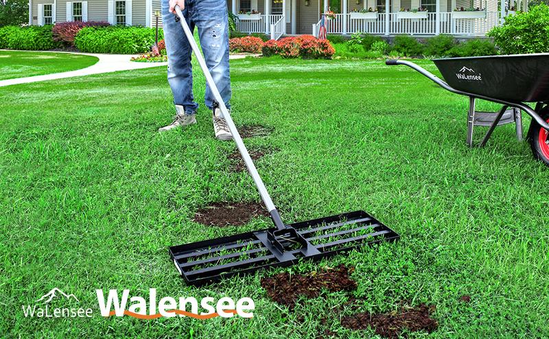 Walensee Lawn Leveling Rake – Heavy-Duty, Effort-Saving Lawn & Garden Tool – Fall Cleanup, Halloween & Black Friday Gift Idea