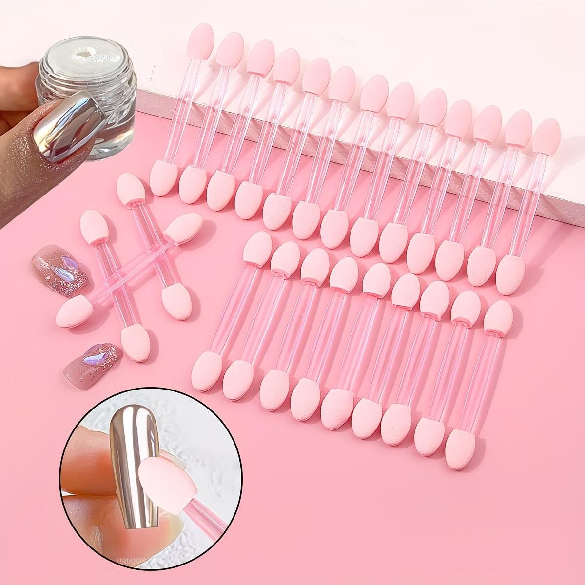 50pcs Multifunctional Nail Sponge Magic Wand Dual-Head Sponge Brush Gradient Nail Brush Hand Nail Art Tool