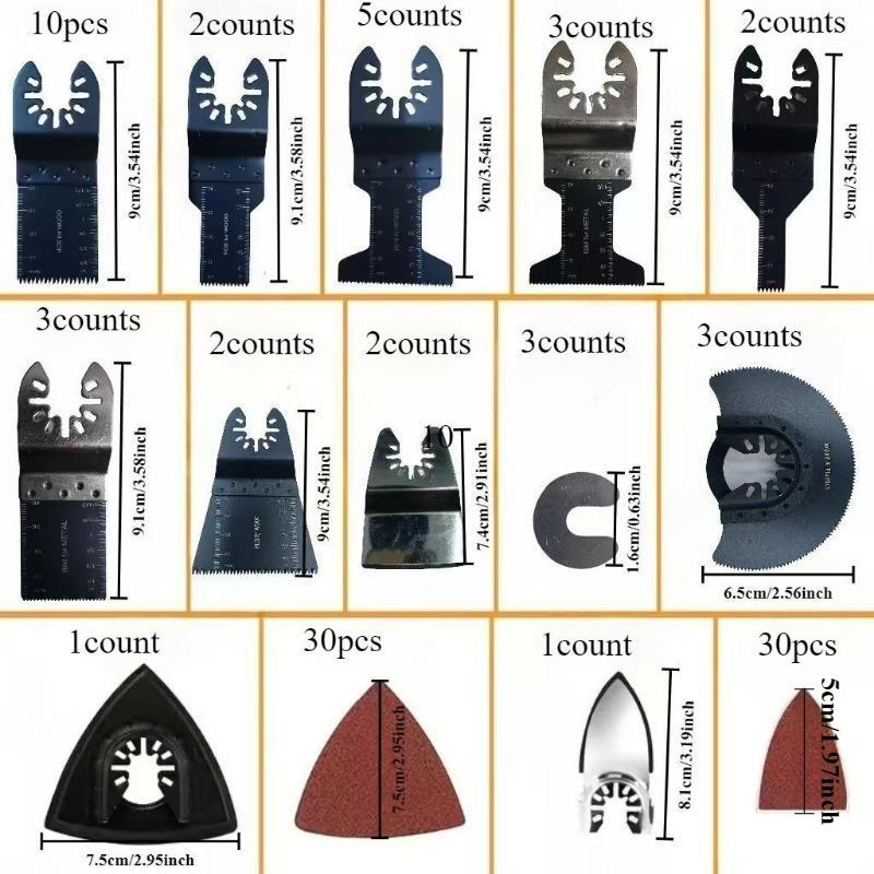 98-Piece Mixed Universal Saw Blade Set, Versatile Oscillating Tool Accessories for Home & DIY Projects, Includes Variety of Blades