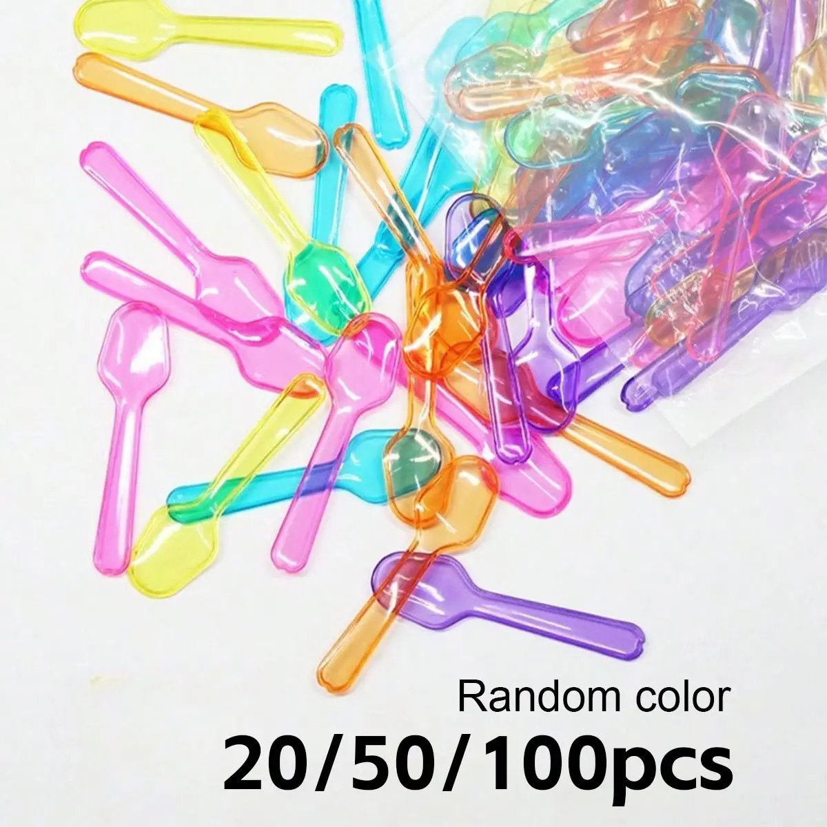 Colorful Mini Sampling Spoons, Dessert Scoops, Yogurt Ice Cream Pudding Spoons, Reusable Party Utensils, Perfect for Gatherings