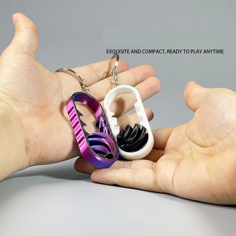 Christmas Gift,3D Printed Stress Relief Fidget Spinner Toy, Dual Color Spiral Keychain Pendant, Fun Decoration Wallet Charm, Stylish Keychain, Christmas Gift