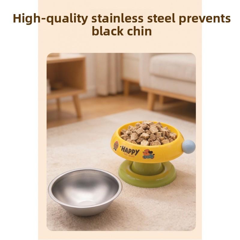 2-Pack Pet High-Booth Bowls, Stainless Steel Cat Bowl Dog Bowl Food Bowl, Cervical Protection Anti-Tip Water Bowl, Pet Supplies