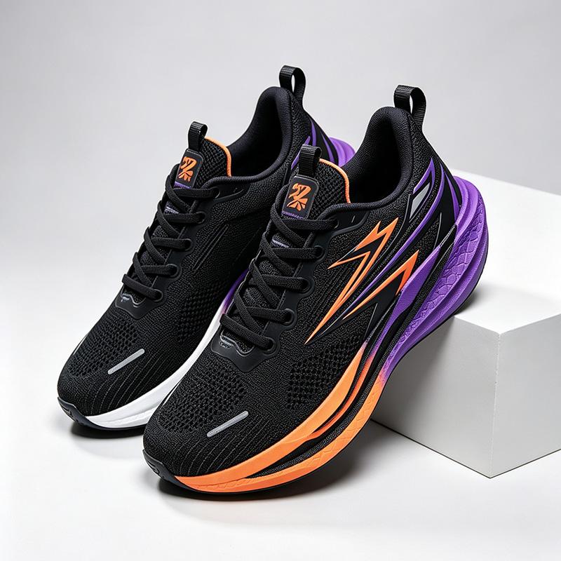 New Men's Lightweight Cushioned Athletic Running Shoes, Breathable Mesh Gradual Thick Sole, Soft Elastic Outsole Anti-Slip Durable, Multi-Color Options