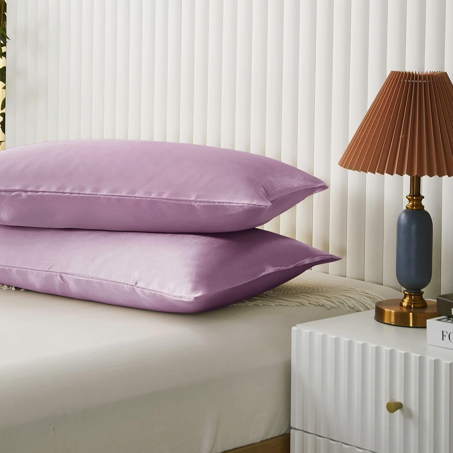 2/4-Piece Set Of Solid Color Silky Satin Pillowcases, Luxury Minimalist Style (Pillow Insert Not Included), Cool Bedroom Bedding, Enhance Your Sleep Experience, Suitable For Family Bedrooms and Dormitories Bedding Accessories