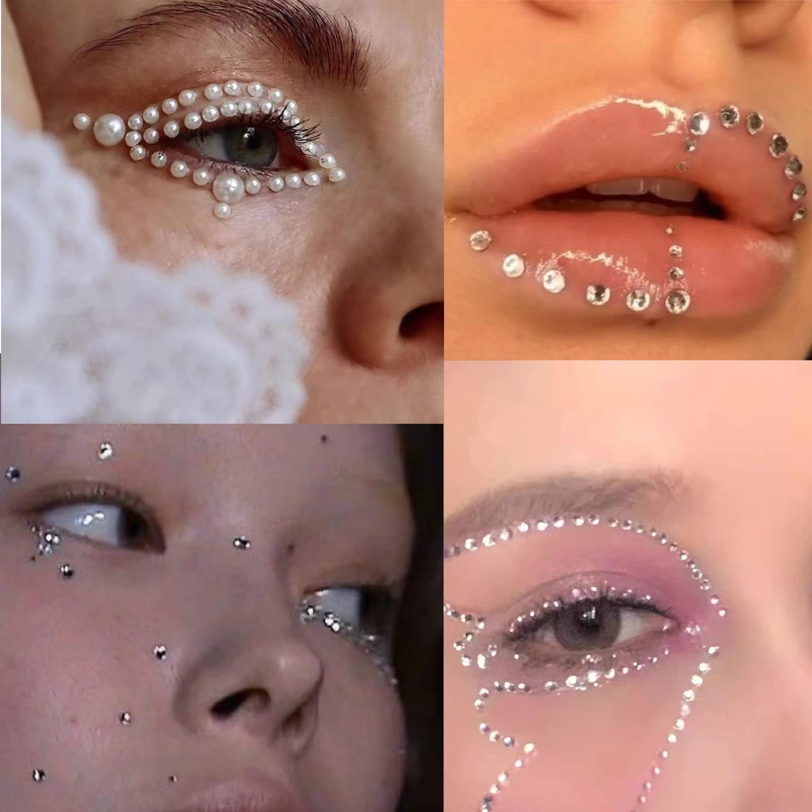 660Pcs Resin Face Gems Hair Gems, 3/4/5/6 mm DIY Self-Adhesive Rhinestones, Pearl/Clear Rhinestone/Ab Rhinestone for Makeup, Crafts 660Pcs Resin Face Gems Hair Gems, 3/4/5/6 mm DIY Self-Adhesive Rhinestones, Pearl/Clear Rhinestone/Ab Rhinestone for Makeup, Crafts