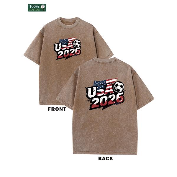 All-Season Men's Clothing, Printed Men's Fashion T-shirts, High-quality Heavy Washed Tee, Round Neck Loose Large Size Men's Short Sleeves Graphic Top.