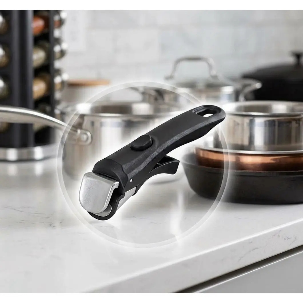 [HUOMAQFAN] Universal Cookware Replacement Handle, Detachable Heat-Resistant Pot Handle (Up to 482°F), 22 lbs Load Capacity Fit for Most Pots & Pans