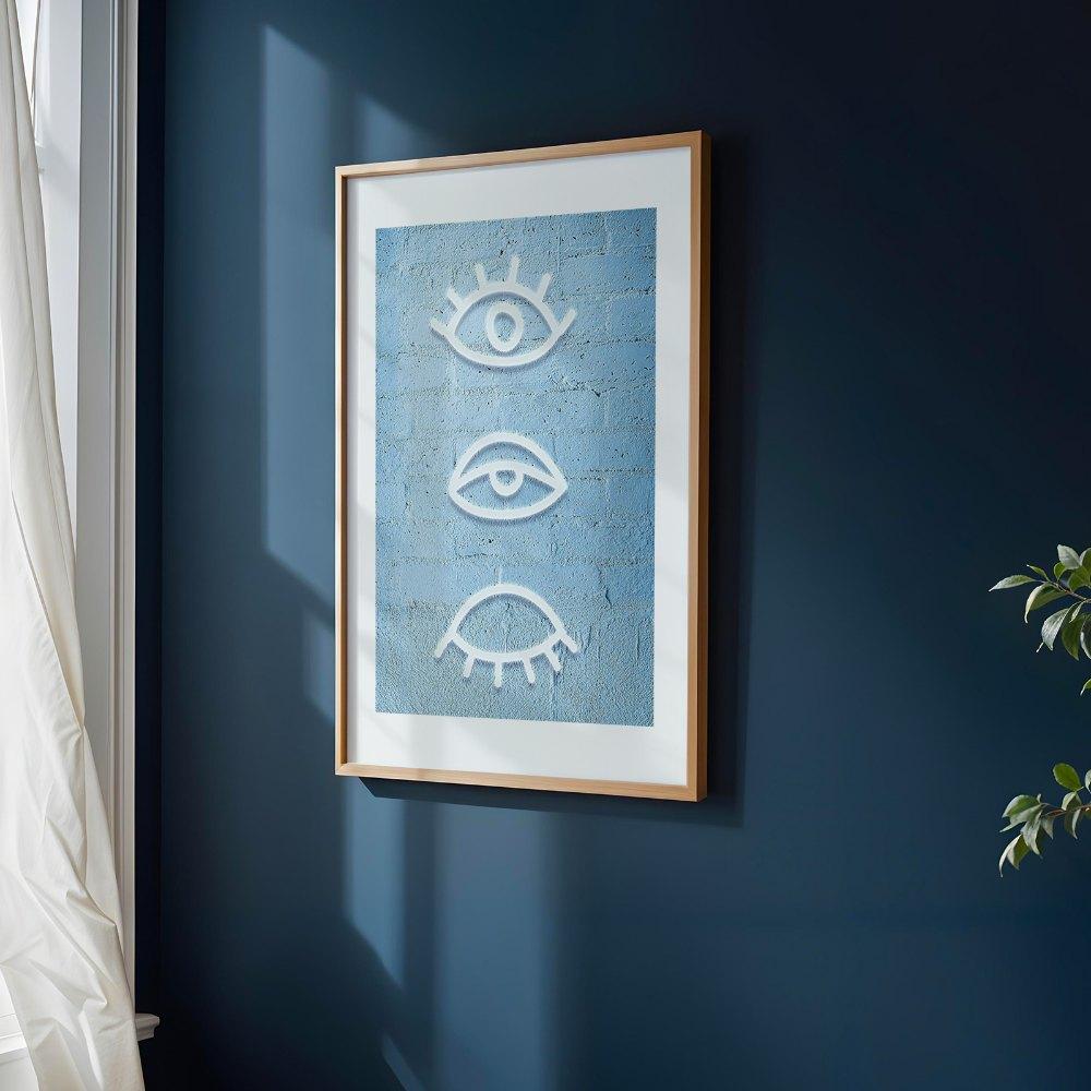 Evil Eye Pattern Unframed Painting, 1 Count Wall Art Canvas Printing, Wall Decor for Home Living Room Bedroom Study Room, Ornaments