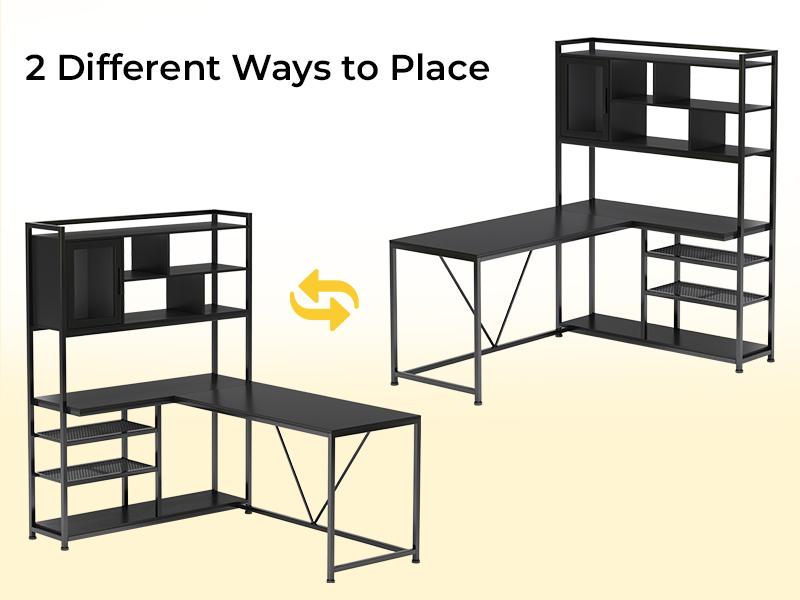SEDETA 58-inch L-Shaped Computer Desk Gaming Table Furniture Office Organizer Keyboard Printer Modern Laptop Mouse Design