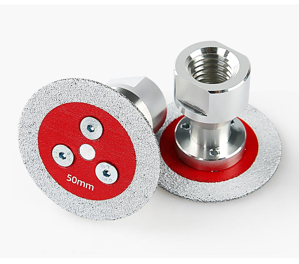 LOZLIN 3PCS 2" Diamond Saw Blades 5/8-11 Detachable Flange for Angle Grinders Cutting Engraving Stone Tile Metal Mini Grinding Discs  Durable Tools