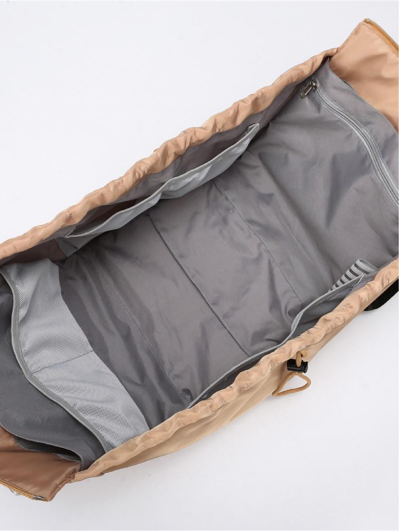 Women's Large Capacity Fitness Travel Daily Backpack - Casual Travel Backpack - Multi functional Convertible Cross/Shoulder Backpack, Multi layer Design, Beige/Black Strap Selection - Durable Material, Suitable for Work and Vacation