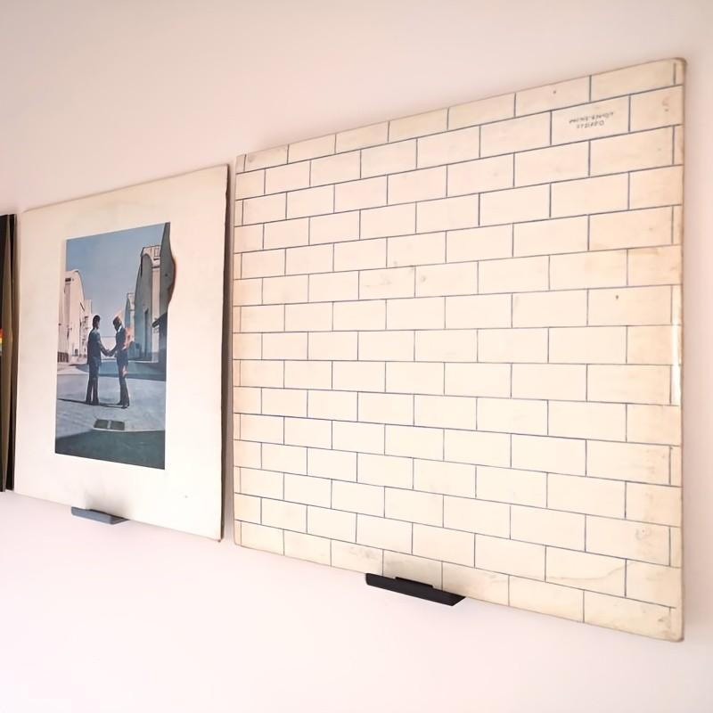 Metal Vinyl Record Rack, 8cm L-Shaped Wall Mount, No Drilling Required, Industrial Style, Includes Screws, Suitable for Gallery Walls