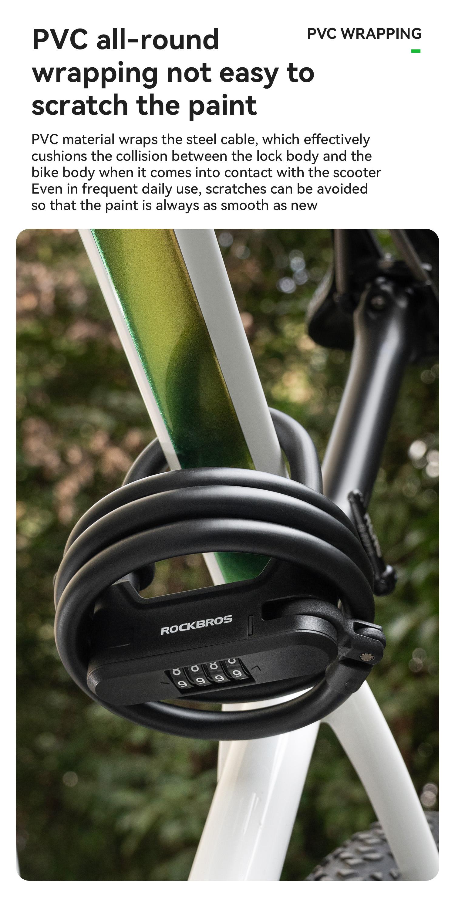 ROCKBROS U-Lock and Cable Scooter Bike Lock Anti-theft Lock