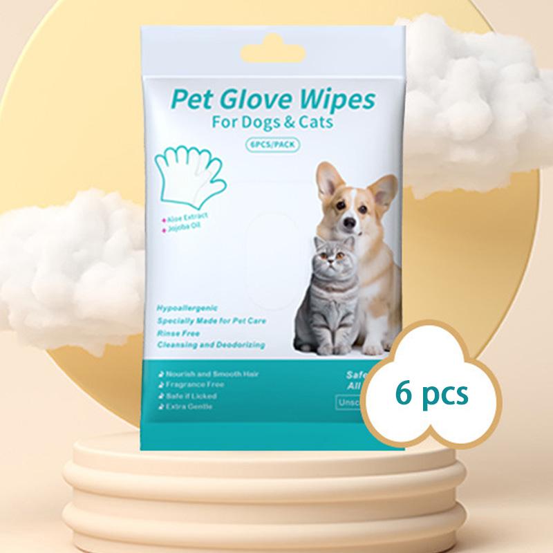 🐾 Muddy Paws Savior | 6-Pack Dog Cleaning Wipes Gloves | Quick Post Walk Dirt Remover