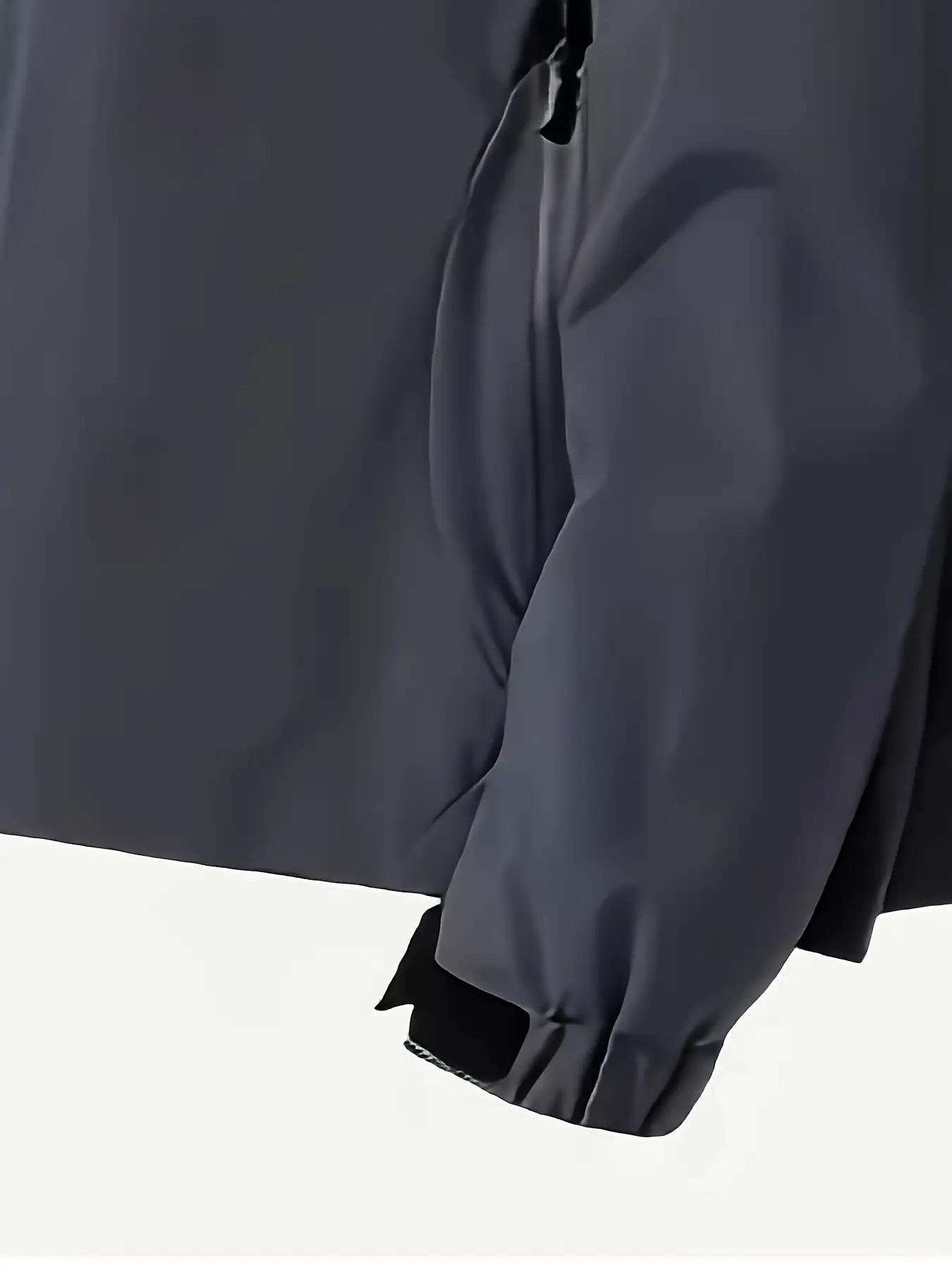 Men's Lightweight Polyester Fashion Hooded Jacket, Gap Print Design with Full and Half Zipper, Casual Outerwear for Spring & Fall