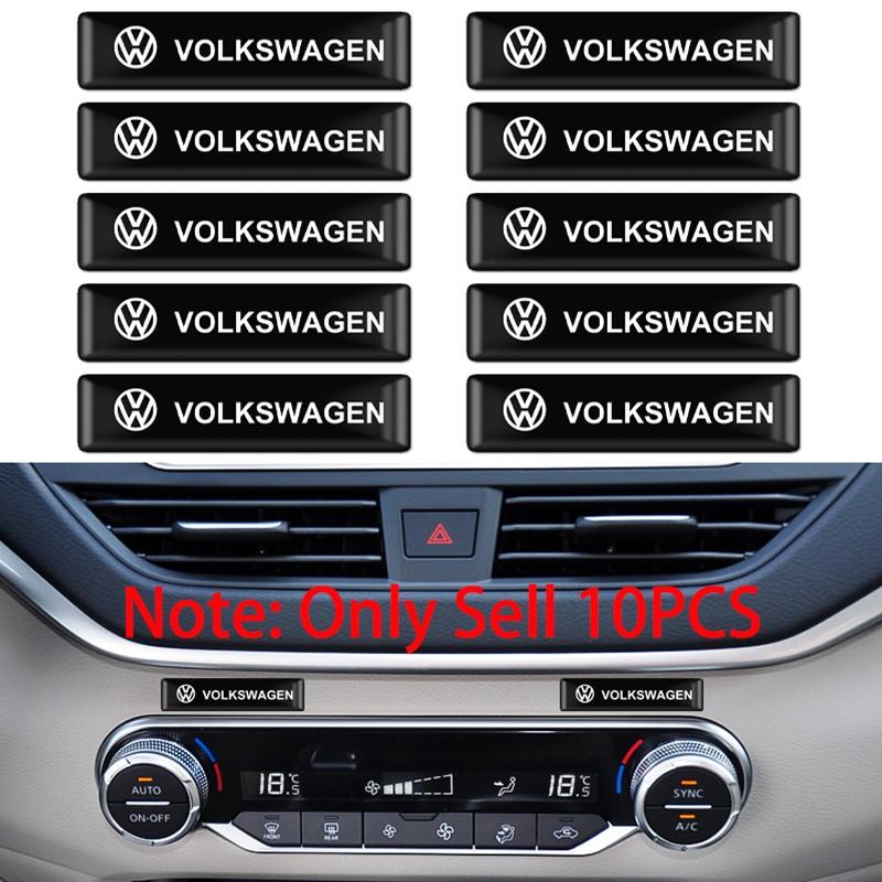 Volkswagen 10Pcs Long/Short Car Styling 3D Epoxy Car Stickers Emblem Badge Decoration Decals For Volkswagen VW GTI Polo Golf 4 5 6 7 Passat B6 B7 Scirocco CC Tiguan Touran Touareg Taigo Jetta Auto Accessories