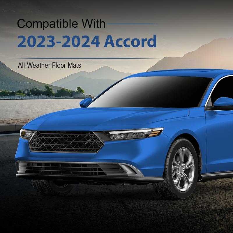 CROSSDESIGN Fit For 2023-2024 Honda Accord Front & 2nd Row Heavy Duty Tpe Floor Mats Liner