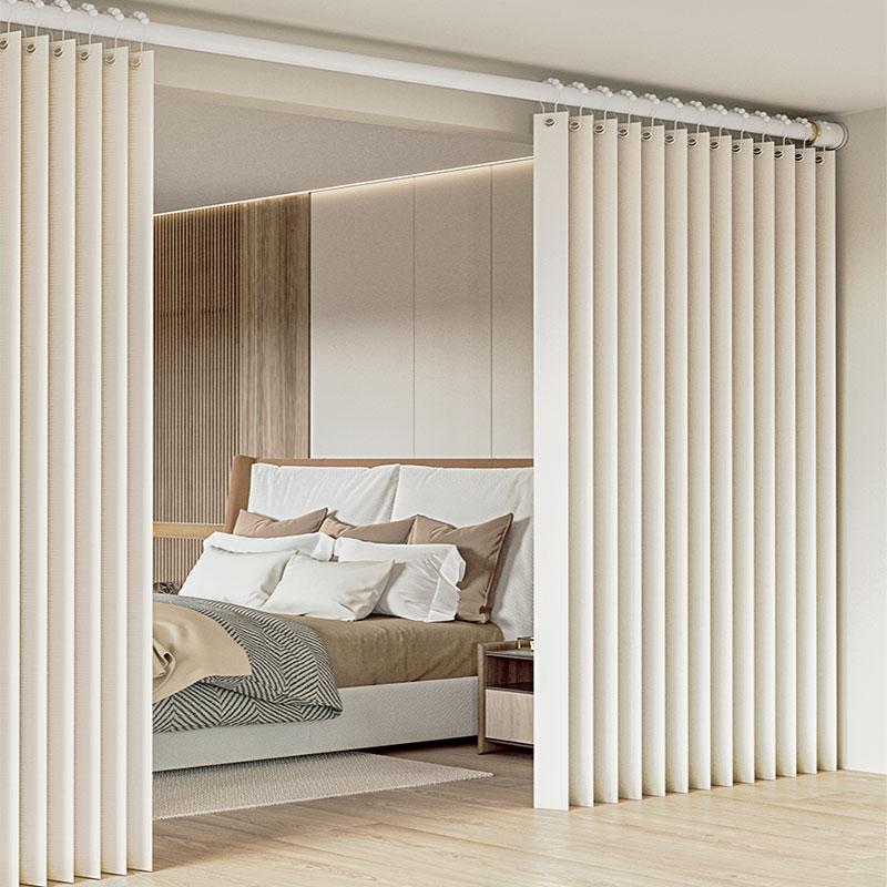 Foldable Solid Color Partition Curtain, Space Expander, Privacy Blinds, Easy Installation, Tool-Free, Living Room Office Fit, Multiple Colors Available, Foldable Window Cover