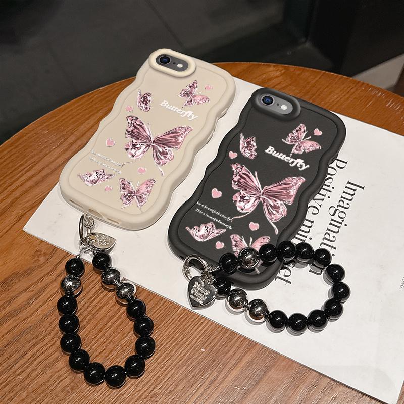 1 Piece Durable 16E Flexible Fantasy Butterfly Case Cover For iPhone 16E Featuring Shockproof Protection And Bracelet In Casual Decoration Accessories