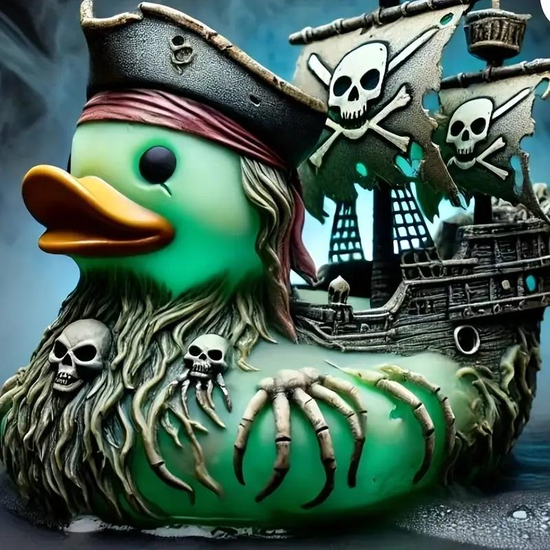 1pc Quirky Evil Pirate Series Skull Duck Toy, Unique Design for Kids & Adults, Perfect Gift Idea for Halloween & Parties