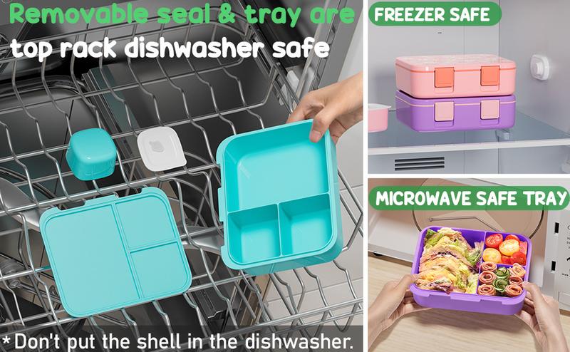 Fimibuke Bento Box with Insulated Thermos Food Jar, Lunch Bag & Ice Pack Set, 3-Compartments Lunch Box, ONE-STOP Snack Lunch Container Solution dealsforyoudays