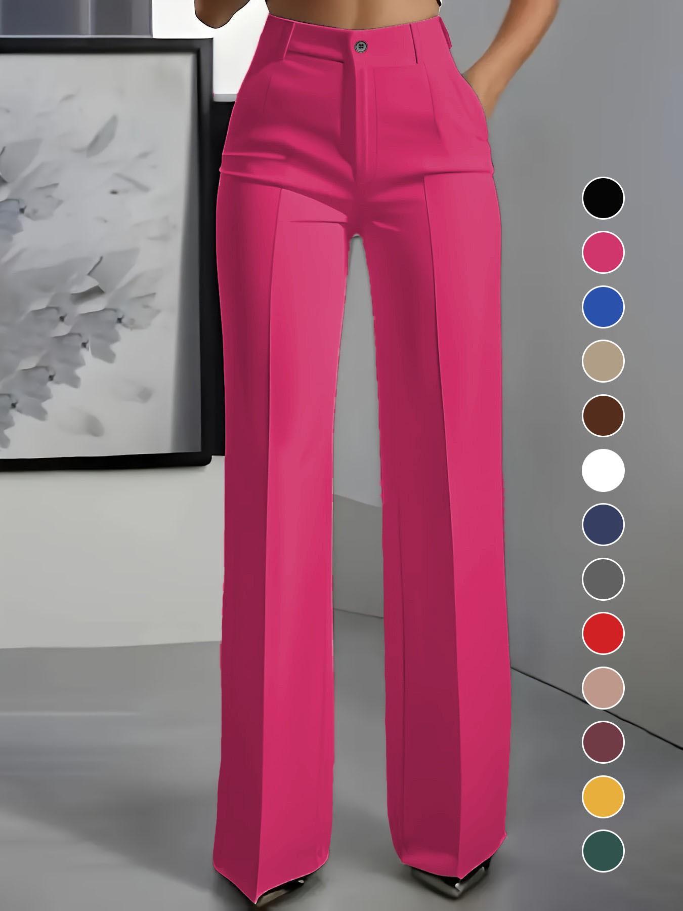 Women's New High Waist Drape Straight Leg Simple Suit Pants, Womenswear Elegant Business Casual Wear, Comfortable and Stylish Aesthetic Design