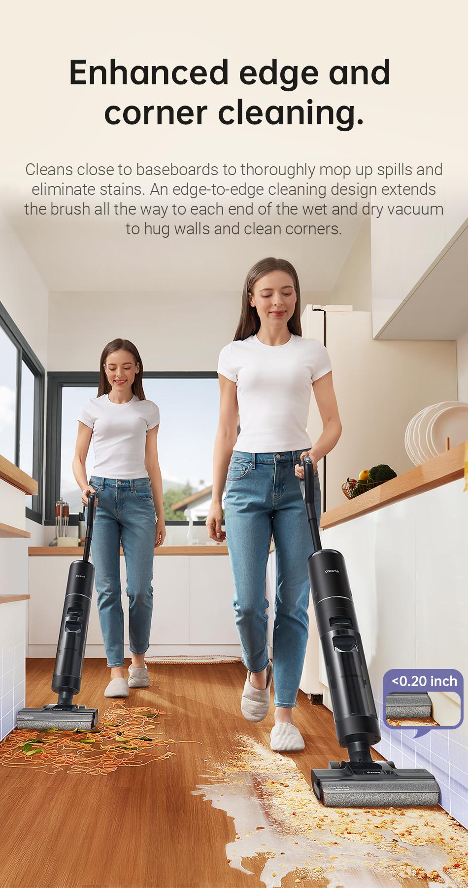 DREAME H12 PRO Series I Wet Dry Vacuum Cleaner, Smart Floor Cleaner Cordless Vacuum and Mop for Hard Floors, One-Step Edge to Edge Cleaning with Hot Air Drying Black