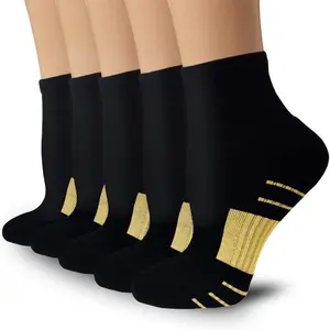 5 Pairs Copper Compression Socks for Women & Men Ankle Plantar Fasciitis Arch Support Running Socks for Athletic,summervibes