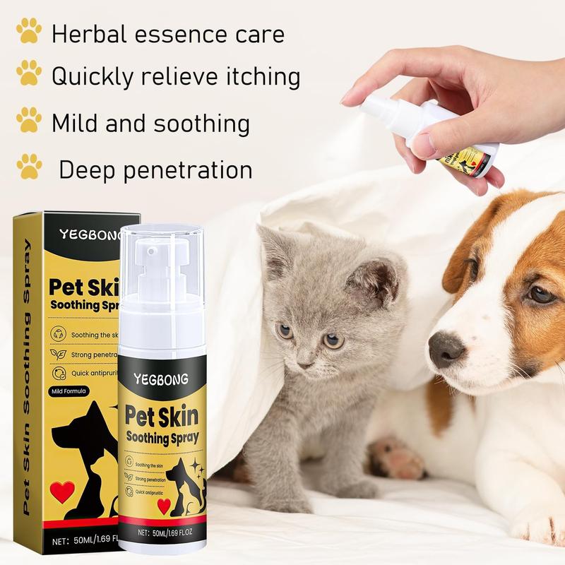 Natural Pet Skin Soothing Spray for Dogs & Cats | Gentle Formula Skin Relief Spray - Itch Calming & Moisturizing Solution (1 Bottle)