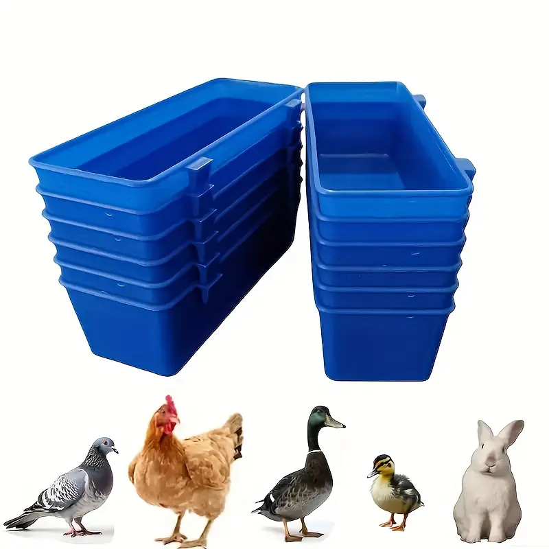 12pcs Durable Plastic Poultry Feeding Bowls, Hanging Food & Water Dispensers for Chickens, Ducks, Rabbits, Easy-Clean, Space-Saving Design