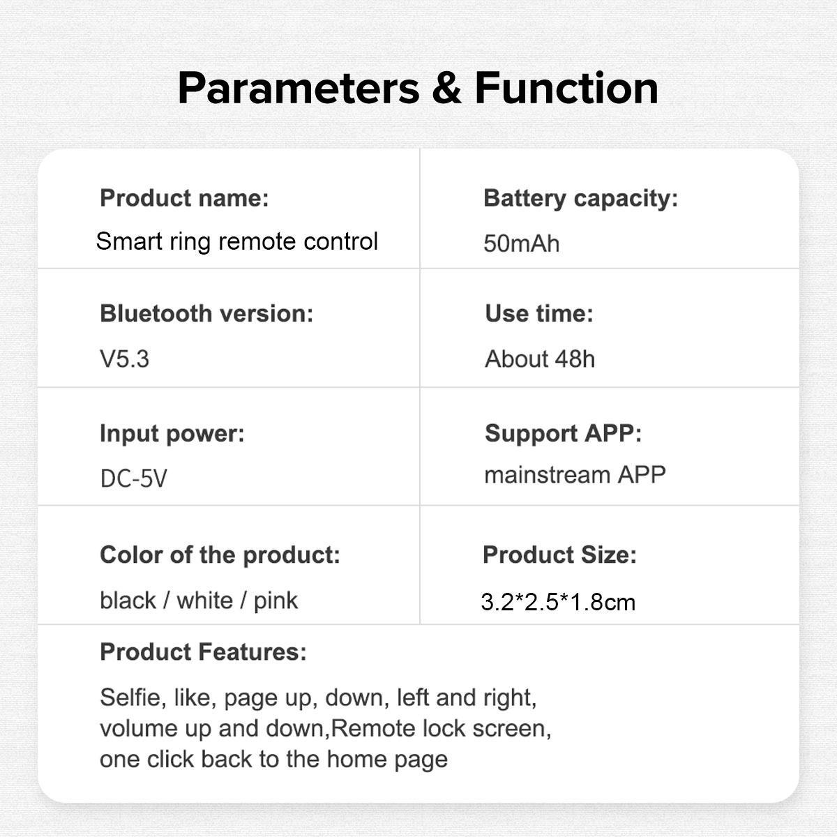 Wireless Remote Control Ring,BT-compatible Remote Ring for Tiktok, Convenient Finger Button, Selfie/vidio/swipe Pages/mute Key/cut Song/auto Lock Screen, Compatible iOS/android Rechargeable BT Remote Control Ring for Short Video, Selfie Accessories