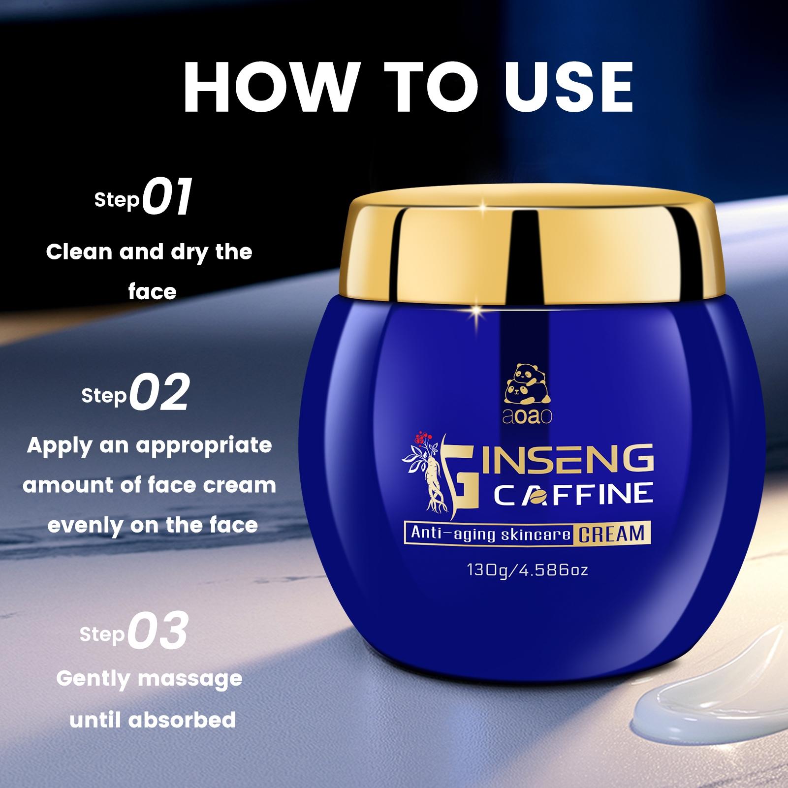 Ginseng Face Cream with Niacinamide and Hexapeptide, Firms & Smoothes Wrinkles, Moisturizing Day Night Cream skincare 130g