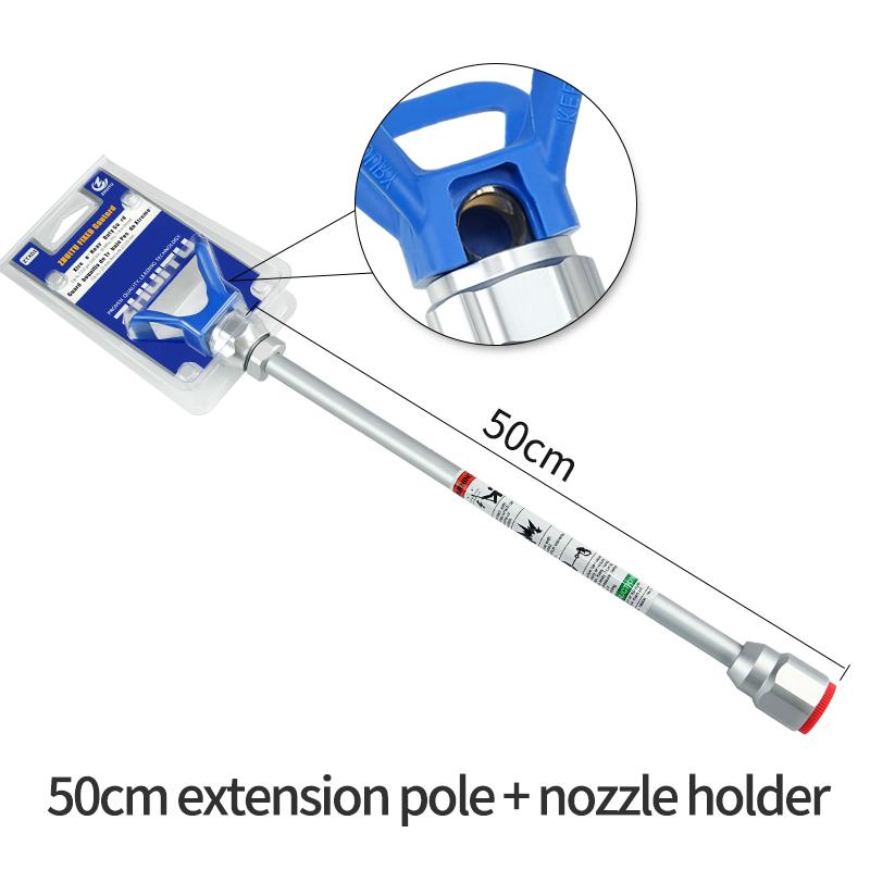 Silver Color Extended Rod Nozzle Gun + Solid Grip Seat, Durable Design, Ideal for Enhanced Performance, Perfect Addition to Your Setup
